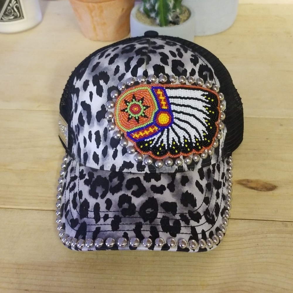 Hand beaded ball cap